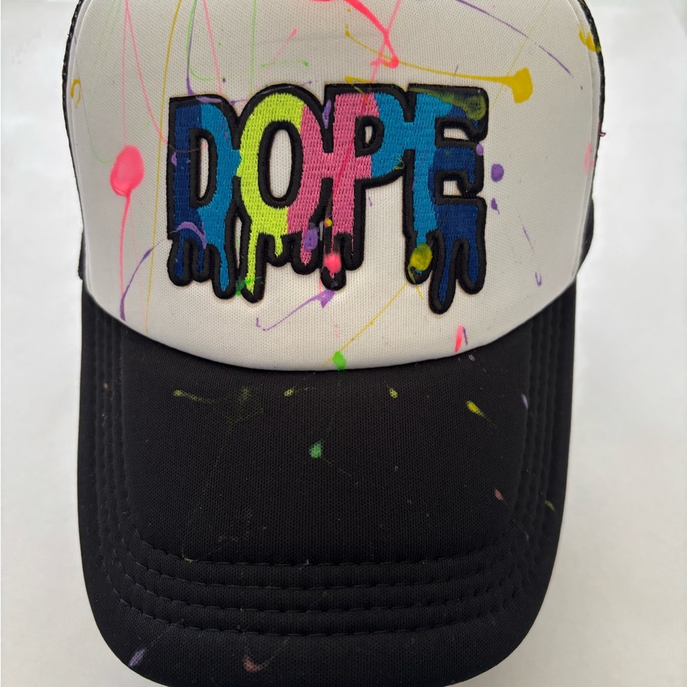 Dope unisex Splatter Cap - Black and Multicolor